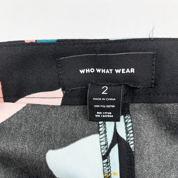 Who What Wear Womens Skirt Size 2 Kick Pleat‎ Dark Floral Mod A-Line Business - Picture 7 of 9